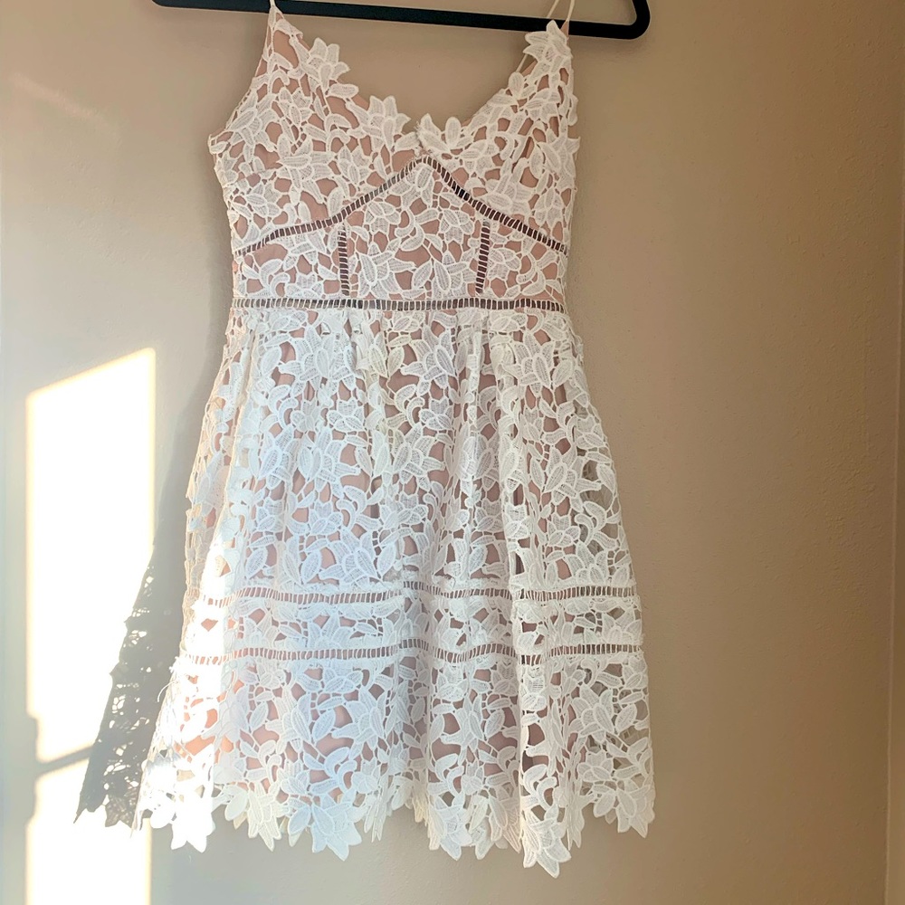 ANGL white lace mini dress Size XS